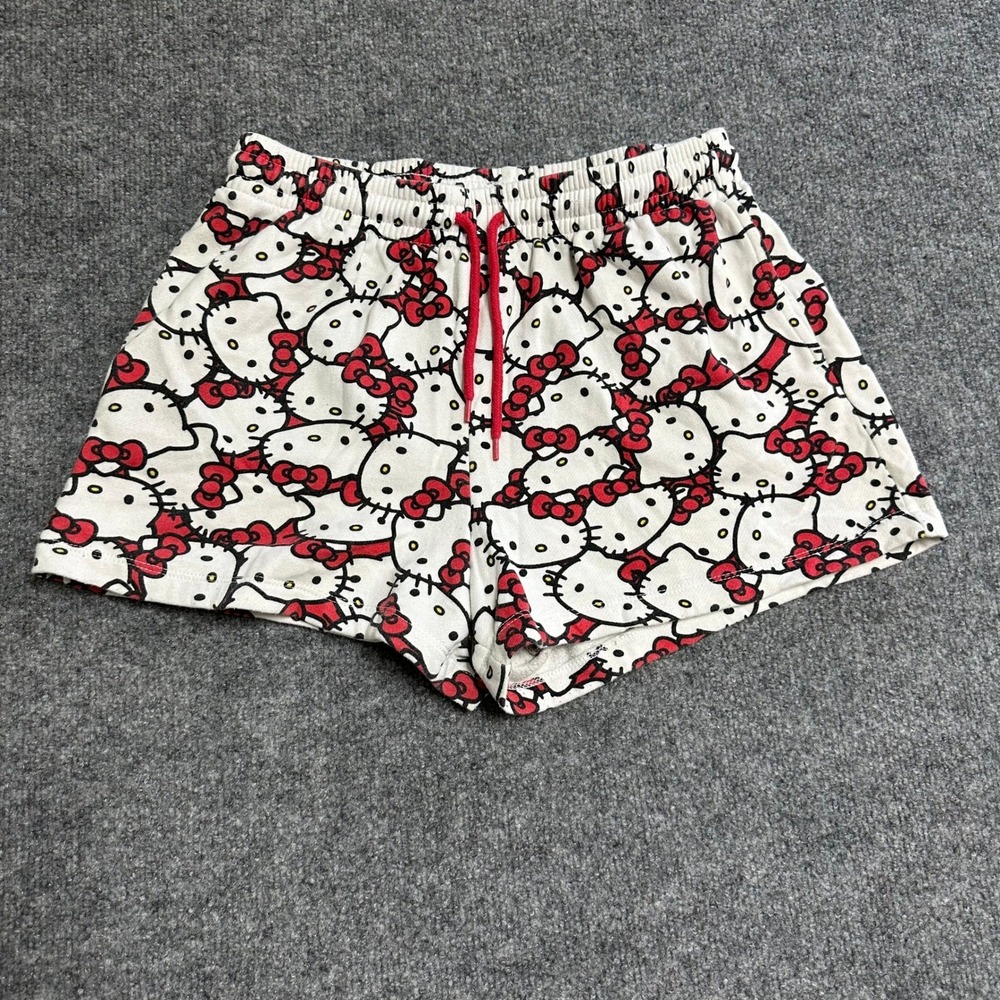 Sanrio Shorts Womens Size S White Hello Kitty All Over Print Loungewear Casual